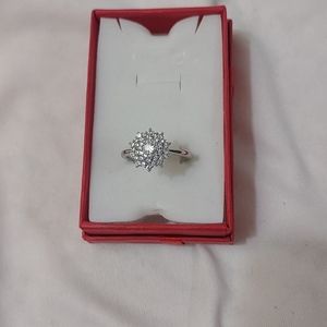 Sterling 925 Moissanite Cluster Ring sz 9